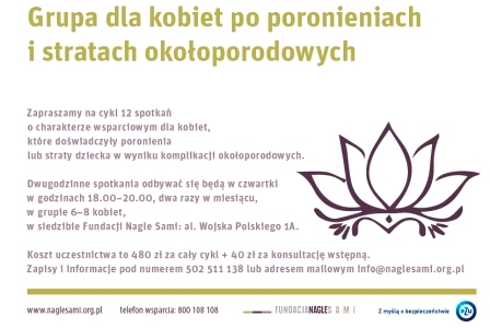 Grupa dla kobiet po poronieniach i stratach okołoporodowych – Nagle Sami