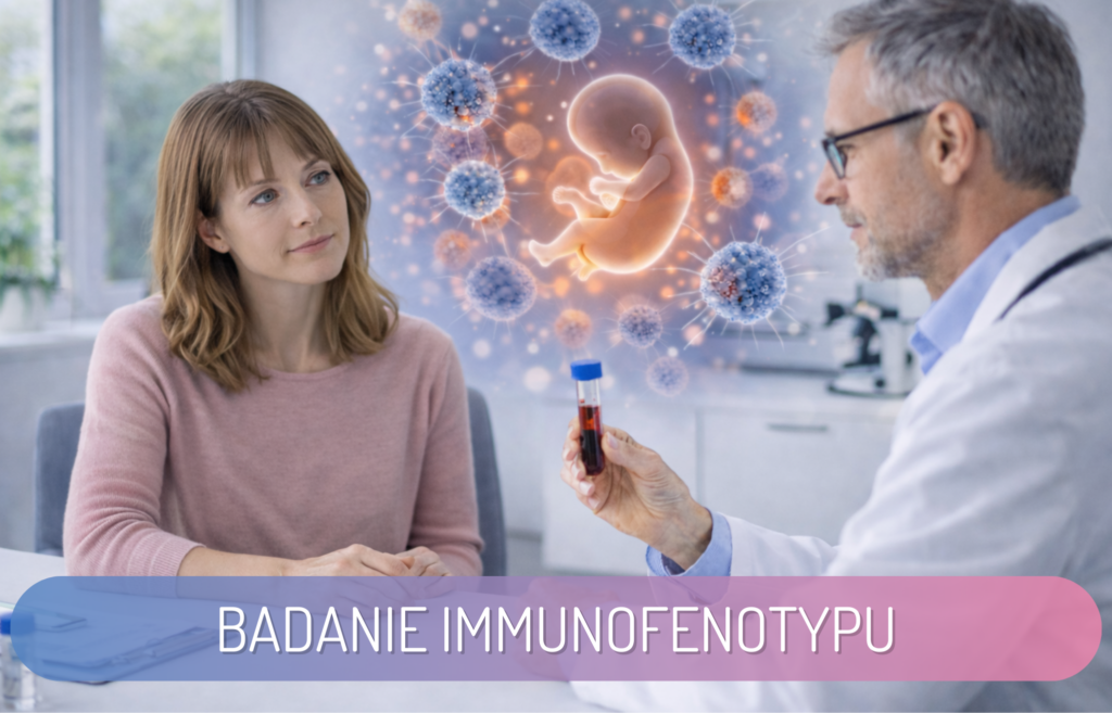 Konsultacja lekarska dotycząca badania immunofenotypu – kobieta rozmawia z lekarzem o roli układu odpornościowego w poronieniach i utrzymaniu ciąży.