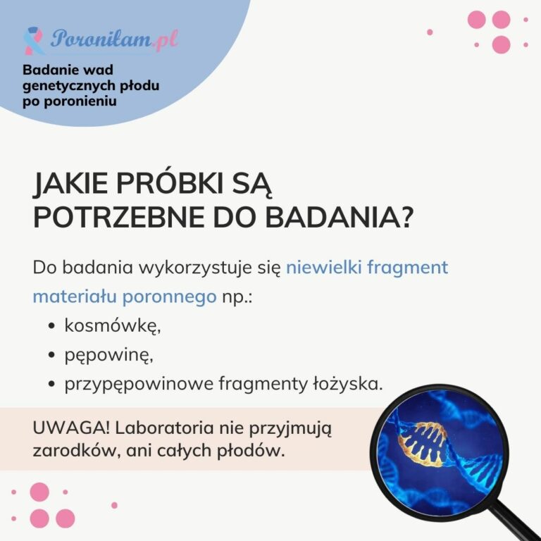 Próbki do badania genetycznego płodu po poronieniu