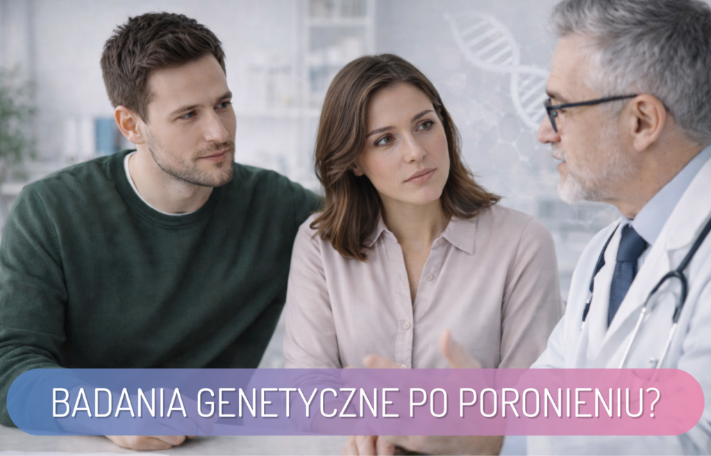 Para po poronieniu podczas konsultacji z lekarzem na temat badań genetycznych i dalszej diagnostyki.