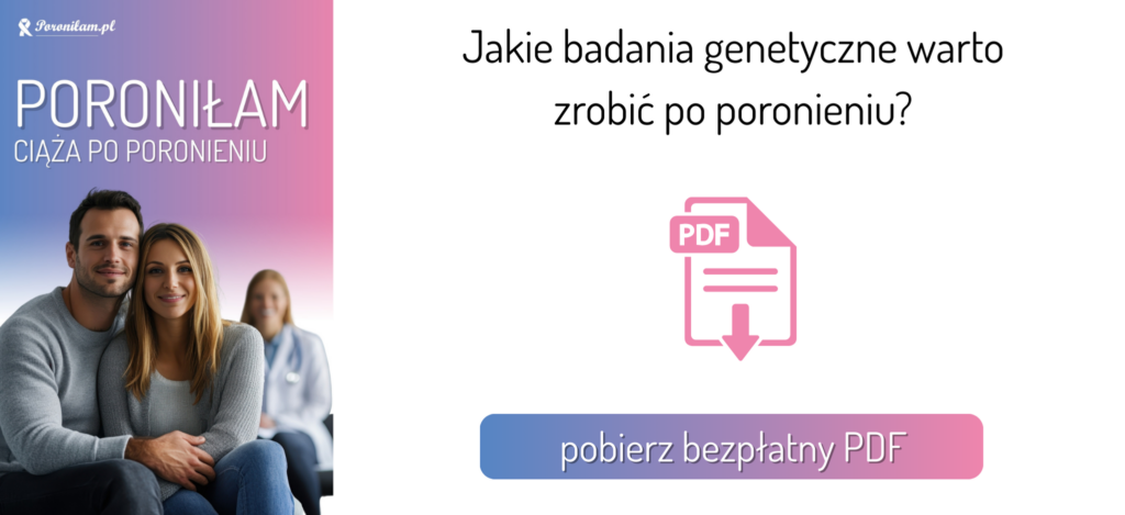 Para rozmawia z konsultantką medyczną – ilustracja pobrania bezpłatnego PDF z informacją, jakie badania genetyczne warto wykonać po poronieniu.