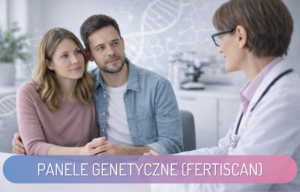 Para podczas konsultacji u lekarki genetyki klinicznej – rozmowa o genach płodności i panelach genetycznych Fertiscan.