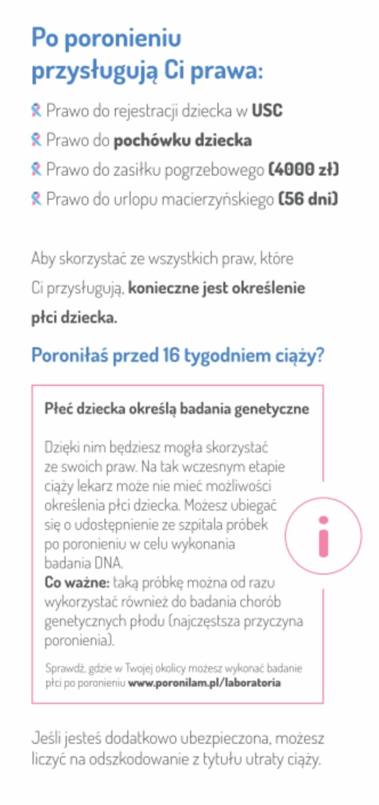 poronilam ulotka dla kobiet po poronieniu prawa