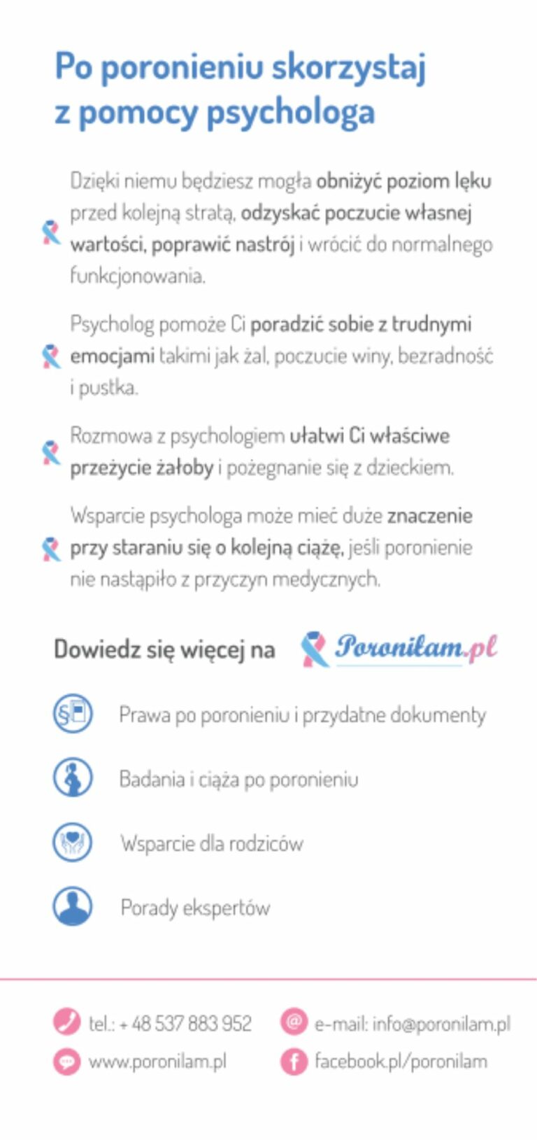 poronilam ulotka dla kobiet po poronieniu wsparcie