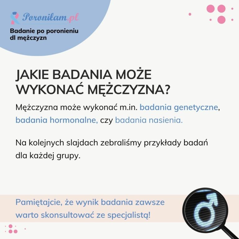 Rodzaje badań po poronieniu dla mężczyzn