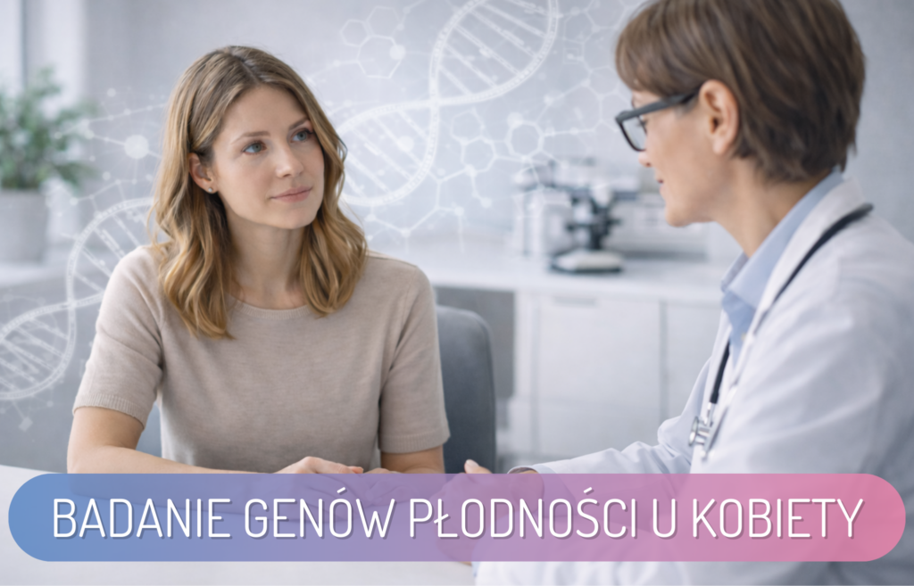 „Kobieta podczas konsultacji z lekarką genetyki klinicznej – rozmowa o badaniu genów płodności u kobiet po poronieniu lub przy trudnościach z zajściem w ciążę.