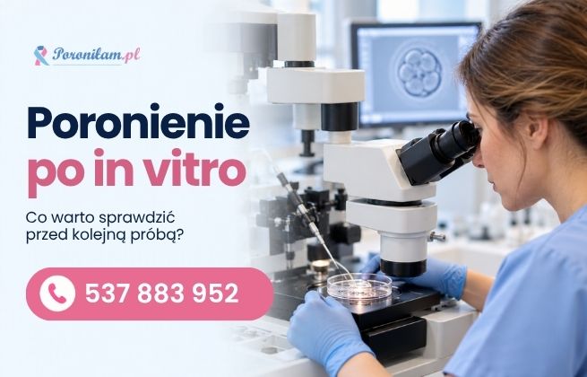 poronienie po invitro Poronienie po in vitro – co warto sprawdzić przed kolejną próbą? Embriolożka przy mikroskopie podczas pracy z szalką do hodowli zarodków w laboratorium in vitro.